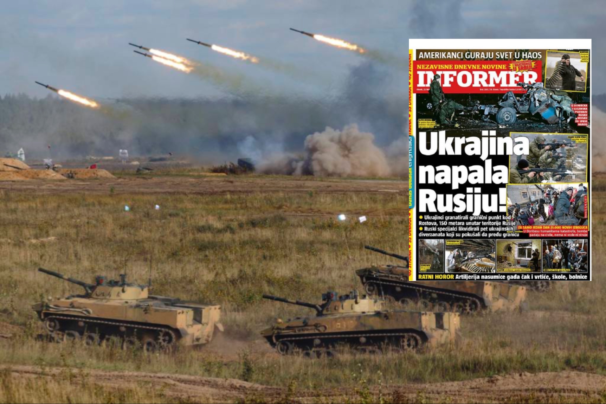 Rrena sllave/ “Ukraina e sulmon Rusinë”, ky ishte titulli i tabloidit kryesor të Serbisë