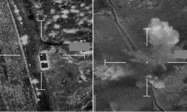 Shpërthimi ishte i madh: Momenti kur aeroplani britanik Typhoon godet objektivin e Houthit në Jemen